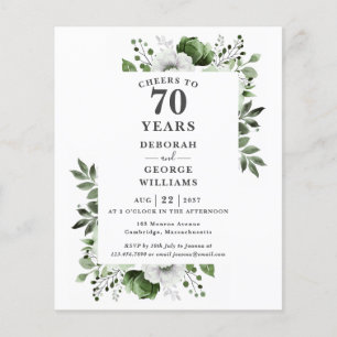 Papier Invitation Budget Joyeux 70e Anniversaire