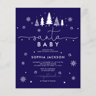 Papier Invitation Budget Minimaliste Santa Baby