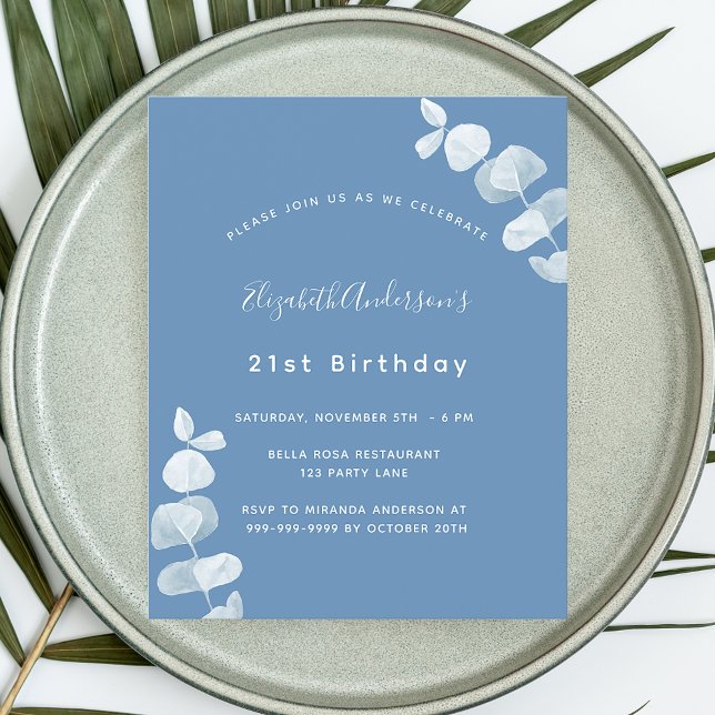 Papier Invitation budgétaire à l'anniversaire de l'eucaly (Créateur téléchargé)