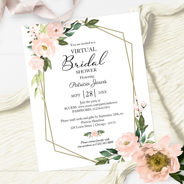Papier Invitation budgétaire de Fête des mariées virtuell (Créateur téléchargé)