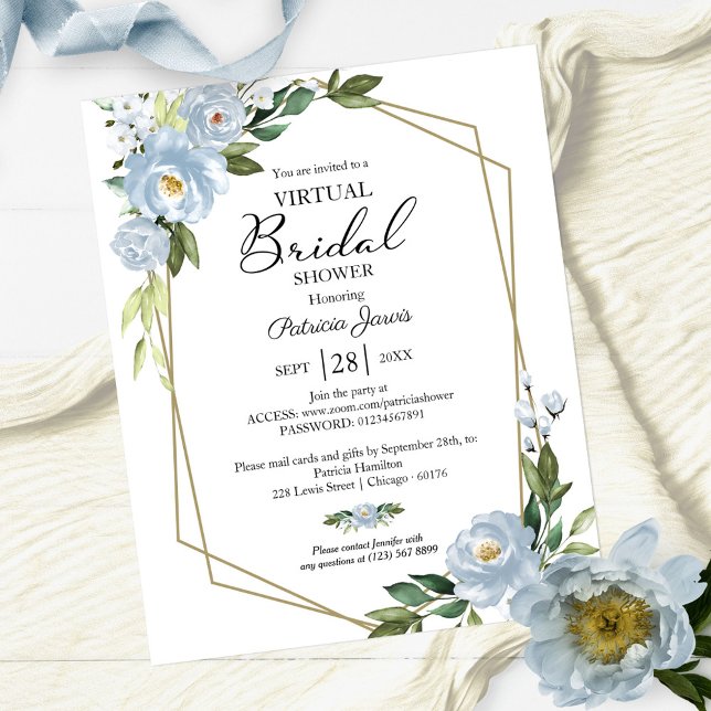 Papier Invitation budgétaire de Fête des mariées virtuell (Créateur téléchargé)