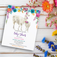 Invitation budgétaire du Baby shower Fiesta Llama