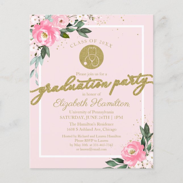 Papier Invitation budgétaire École de soins infirmiers Gr (Devant)