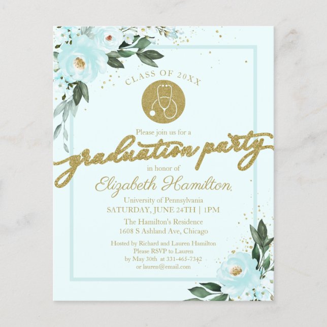 Papier Invitation budgétaire École de soins infirmiers Gr (Devant)