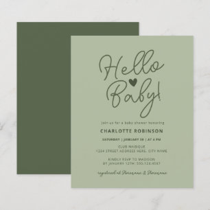 Papier Invitation budgétaire mini-neutre Hello Baby showe