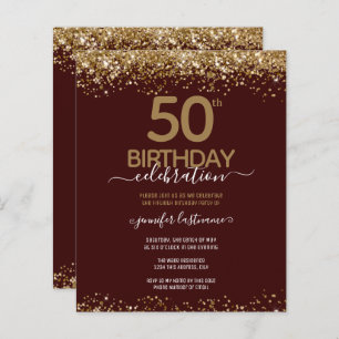 Papier Invitation budgétaire pour le 50e anniversaire de 