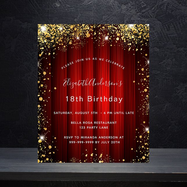Papier Invitation cinéma d'anniversaire d'anniversaire ro (Créateur téléchargé)