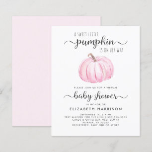 Papier Invitation Citrouille virtuelle Baby Girl Shower r