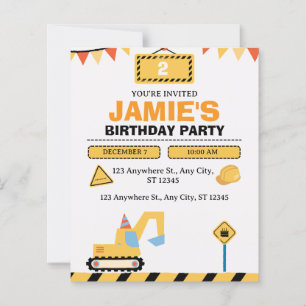 Papier Invitation d'anniversaire 2 ans Garçons Camion de 