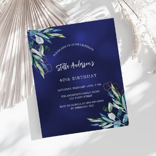 Papier Invitation d'anniversaire bleu marine