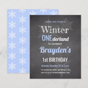 Papier Invitation d'anniversaire Budget Blue Winter Onede