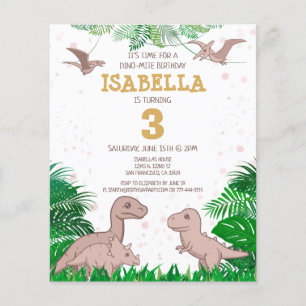 Papier Invitation d'anniversaire de dinosaure pour enfant