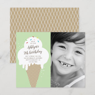 Papier Invitation d'anniversaire pour enfants à cône de g