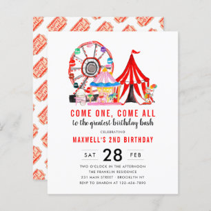 Papier Invitation d'anniversaire pour un spectacle de cir