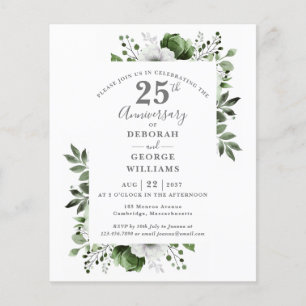 Papier Invitation de 25e anniversaire de mariage Budget F