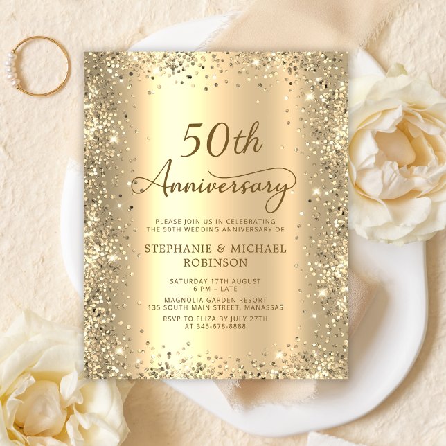 Papier Invitation de 50e anniversaire de mariage Budget G (Créateur téléchargé)