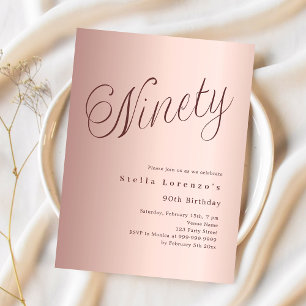 Papier Invitation de 90e anniversaire de style budget en