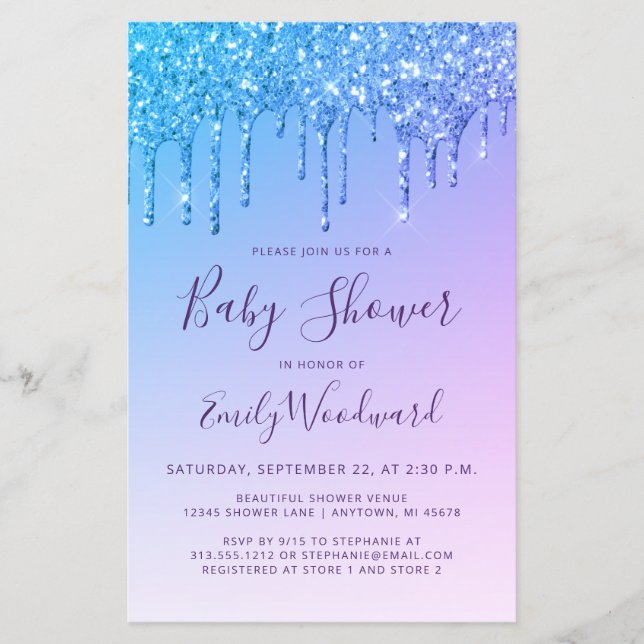 Papier Invitation de Baby shower arc-en-ciel de la Partie (Devant)