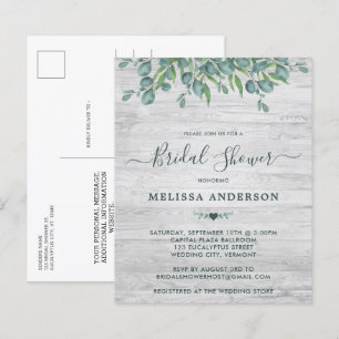 Papier Invitation de Baby Shower au thème d'eucalyptus pa