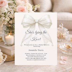 Papier Invitation de Baby Shower avec noeud en ruban et p