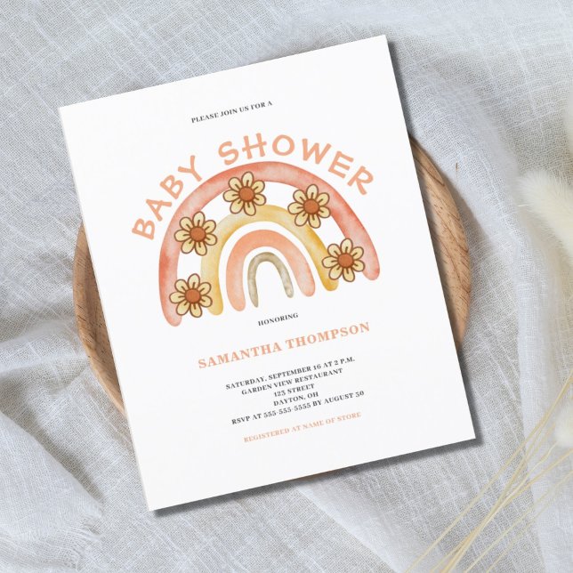 Papier Invitation de Baby Shower Bohème Arc-en-Ciel à Pet (Créateur téléchargé)