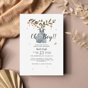 Papier Invitation de Baby Shower Botanique Bohème pour Ga