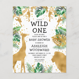Papier Invitation de Baby Shower Budget Safari Bébé Vert 