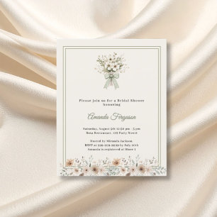 Papier Invitation de baby shower de mariage à fleurs vert