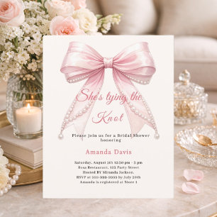 Papier Invitation de Baby Shower de mariage avec noeud en