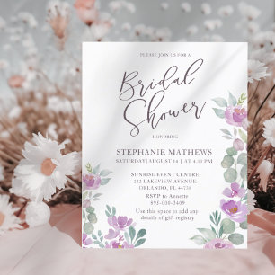 Papier Invitation de baby shower de mariage floral rose e