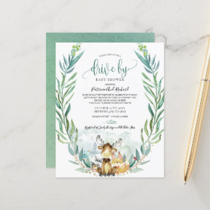 Papier Invitation de baby shower économique sur Woodland
