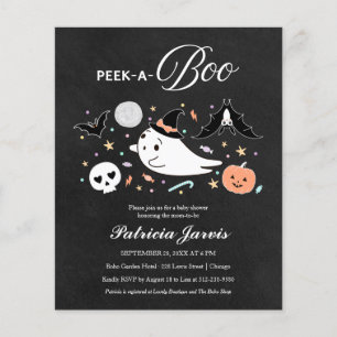 Papier Invitation de baby shower Halloween pour bébé Peek