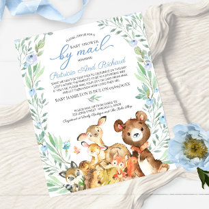 Papier Invitation de baby shower par courrier à petit bud