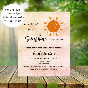 Papier Invitation de baby shower pour fille au thème de s