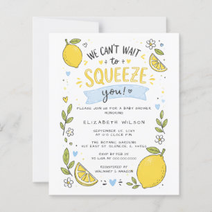 Papier Invitation de Baby Shower pour Garçon Citron à Pet