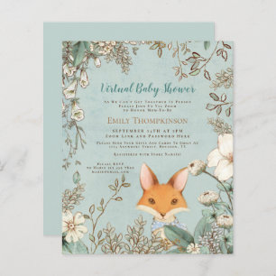 Papier Invitation de Baby shower virtuel Budget Fox Boy