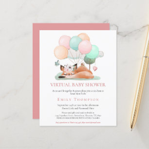 Papier Invitation de Baby shower virtuel rose veille du b