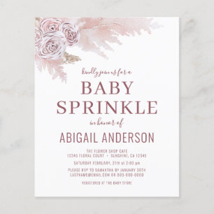Papier Invitation de Baby Sprinkle Bohème de Luxe à l'Her
