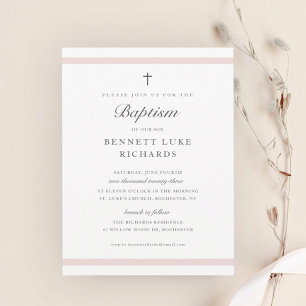 Papier Invitation de baptême pour filles d'élégance moder