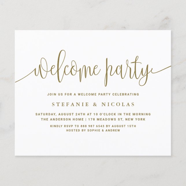 Papier Invitation de bienvenue à la fête en calligraphie  (Devant)