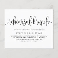 Invitation de Brunch Black Pretty Calligraphy