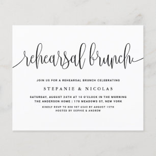Papier Invitation de Brunch Black Pretty Calligraphy