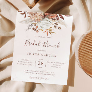 Papier Invitation de brunch de mariage bohème automnal fl