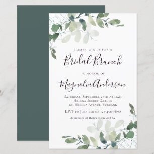 Papier Invitation de brunch nuptiale Eucalyptus Budget