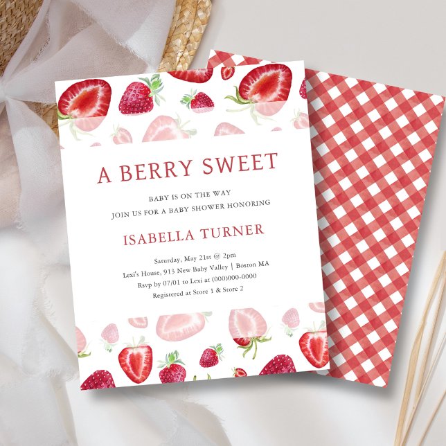 Papier Invitation de budget de Baby Shower à la fraise do (Créateur téléchargé)