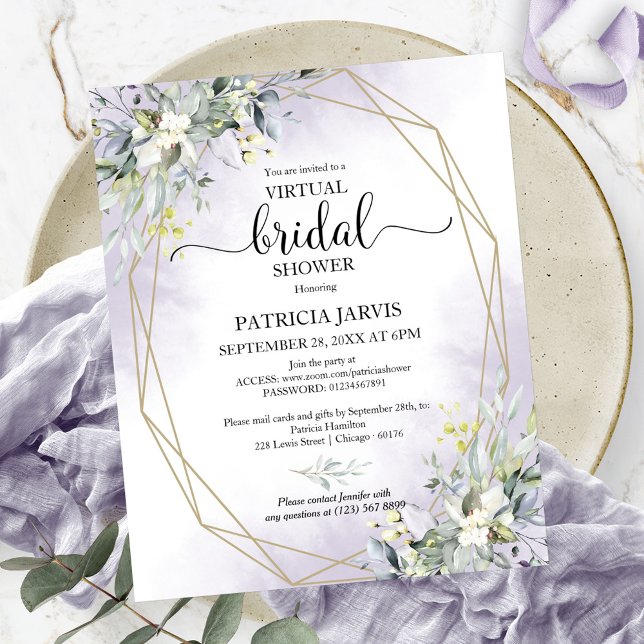 Papier Invitation de budget de douche de mariée virtuelle (Créateur téléchargé)