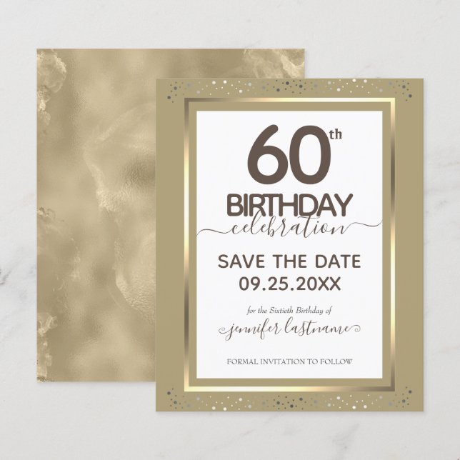 Papier Invitation de budget pour les 60 ans à ne pas manq (Devant / Derrière)