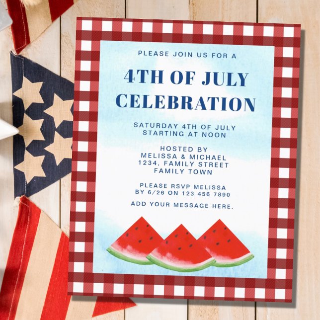 Papier Invitation de célébration 4 juillet budget (Créateur téléchargé)