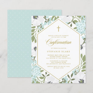 Papier Invitation de confirmation de l'anémone blanc