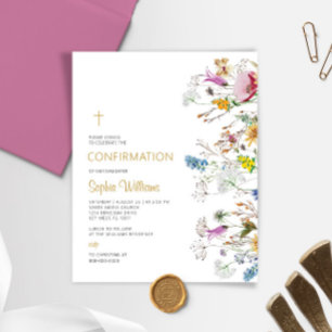 Papier Invitation de confirmation des Fleurs sauvages de 